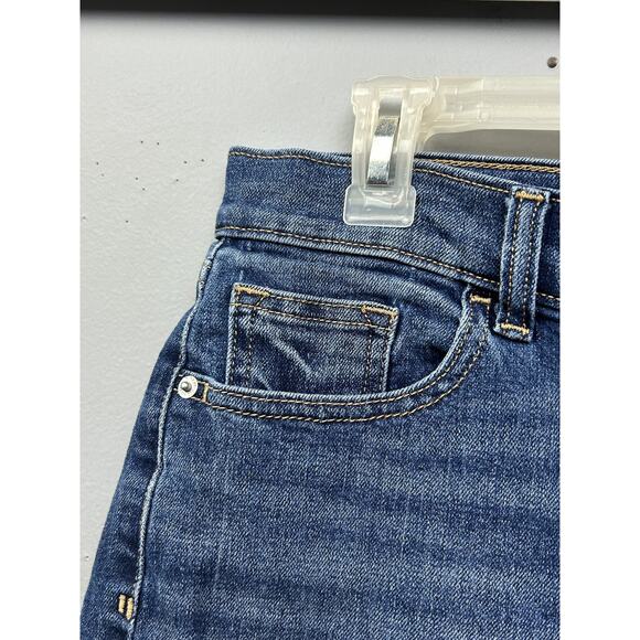 Old Navy Denim Shorts Womens 6 Blue Distressed Frayed Hem Jean Stretch Summer - Picture 3 of 6